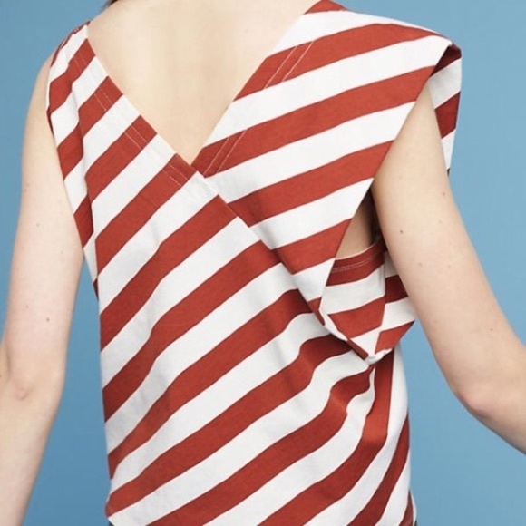 ANTHROPOLOGIE Postmark Cotton Striped Top - Picture 2 of 5